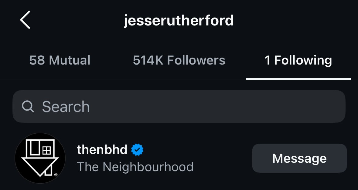 thenbhdfiles's tweet image. Jesse Rutherford is now following The Neighbourhood on Instagram! ★