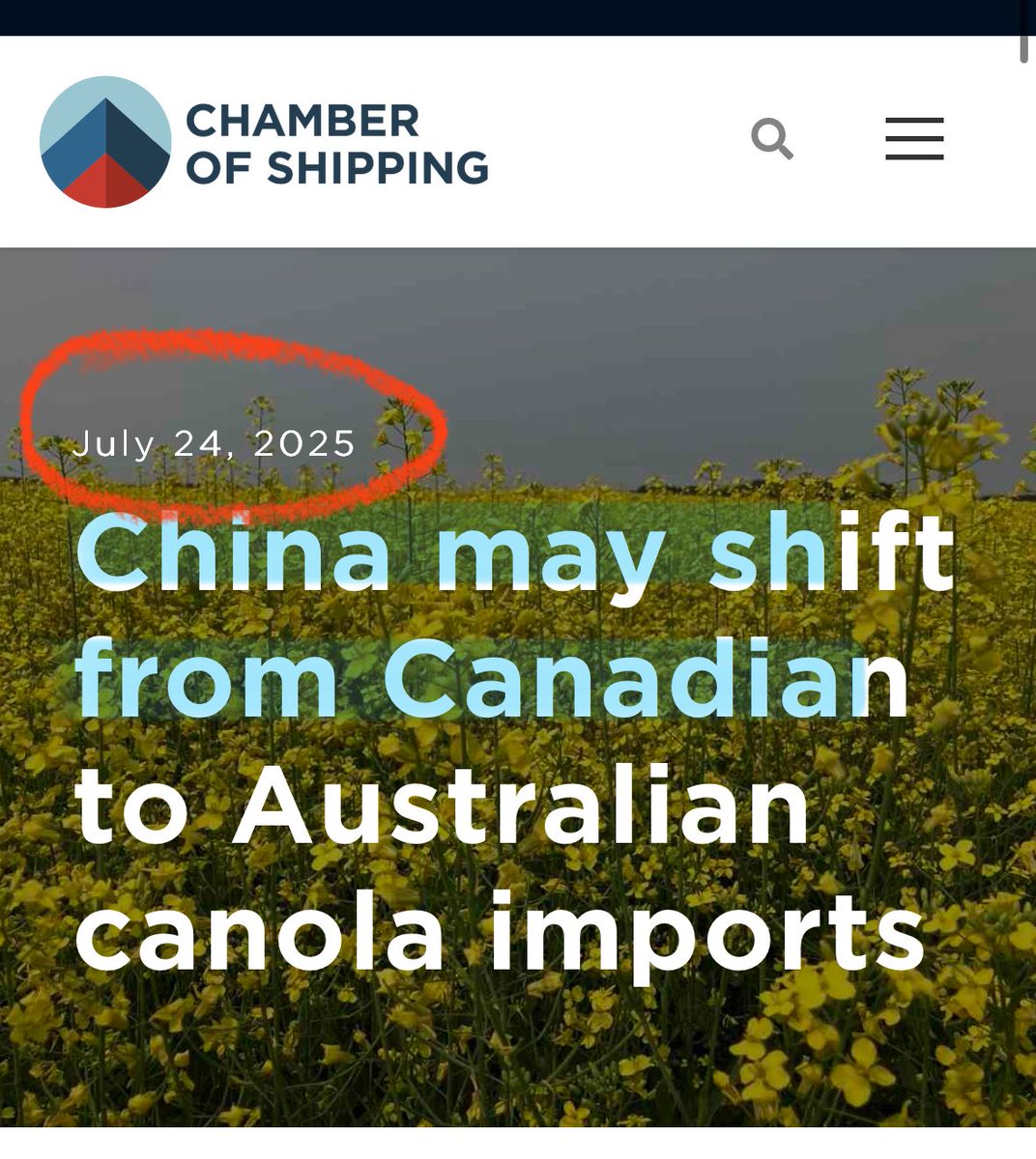 blerghhh's tweet image. Congratulations Mark Carney and the elbows up team. Not only are you making it more expensive to trade with the USA, you're about to lose yet another big customer for Canadian ag products.