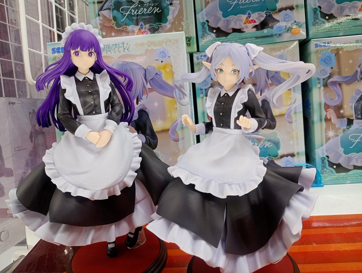 r1_ikeihin's tweet image. ⸜ 𝓝𝓮𝔀 ⸝
#葬送のフリーレン ⋆˙⟡
#フリーレン と #フェルン のメイド姿の
フィギュアが新登場致しました🌠
とってもかわいいひらひらとしたスカート……
ぜひ併せてゲットしてくださいね🌈