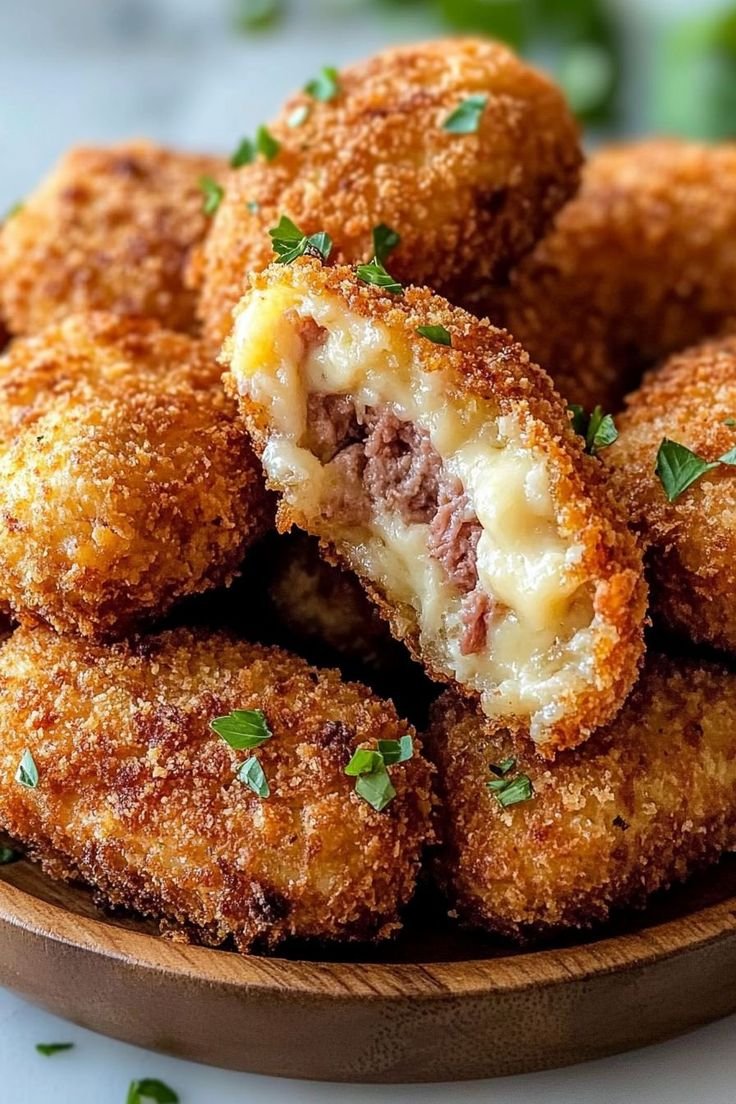ann_ann886's tweet image. Cheesy Corned Beef Croquettes