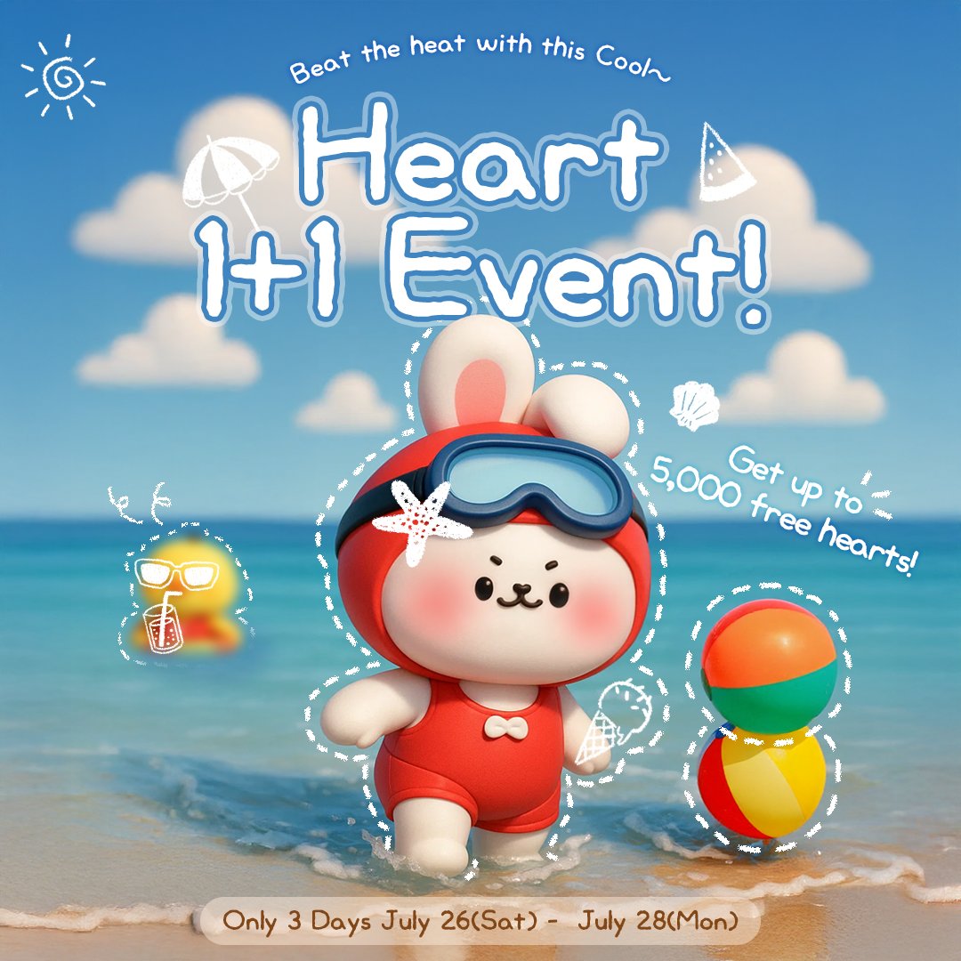 PJSVOTINGTEAM's tweet image. ๐ข CHOEAEDOL
Beat the heat with this Cool~๐
Heart 1+1 Event! ๐
๐๏ธ July 26-28
๐ 1+1 on Heart Purchases
๐๏ธ Video Ad Hearts: 60
๐ Heart Box: Up to 5,000 โค๏ธ
๐ Login Bonus: 500 โค๏ธ
โก Max 2ร Boost for Free charging station
Let's maximize this for #JISUNG #์ง์ฑ next birthday!