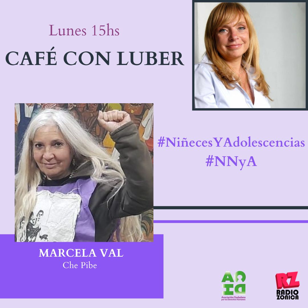 Lubertino's tweet photo. 🌍 Este lunes a las 15 hs, #CafeconLuber entrevista a:

#NiñosNiñasYAdolescentes 
☕ Nora Schulman (CASACIDN) 
☕ Marcela Val (Che Pibe)
☕ Fernando Mao (RATT) 
☕Melina Rea (Colectivo Yo Sí Te Creo) 

https://t.co/61lAgRH9eh @RADIOZONICA https://t.co/ZxU3t3dHXm