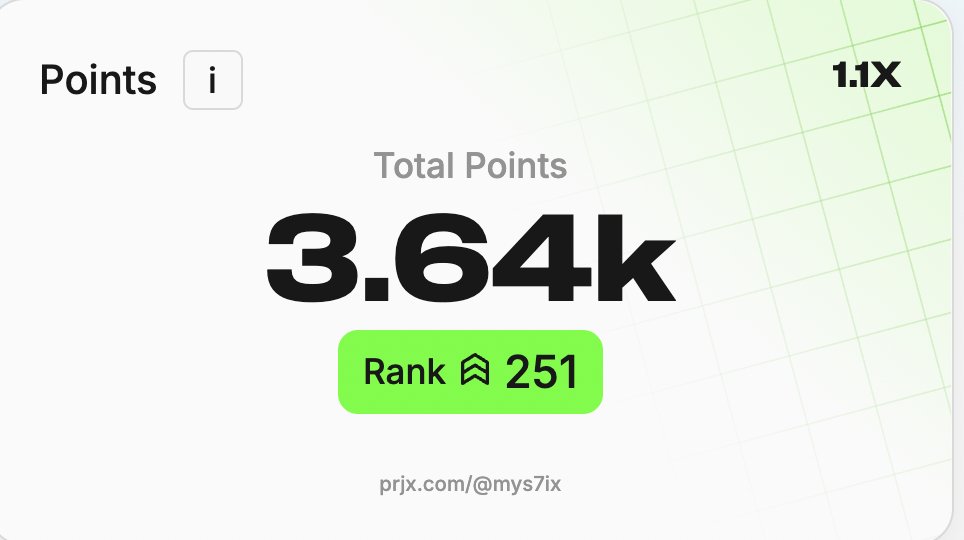 mys7ix's tweet image. Noooo. My 1.3x booster on @prjx_hl is gone. This means that more people are ahead of me despite me getting points and rank up.
Help me help you prjx.com/@mys7ix