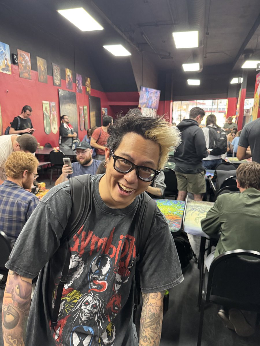 How the squad looks rn rolling into Fantastic 4 movie + #MTGxSpiderMan previews + #MTGEOE pre release.

Ps. I wore my favorite Magic shirt 😎👉👉