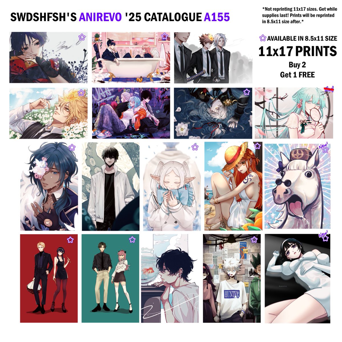 swdshfsh's tweet photo. #Anirevo2025 catalogue!!! Come find me at A155 🥹 I have new stuff!!! (finally...) https://t.co/hO3kkKeA2r