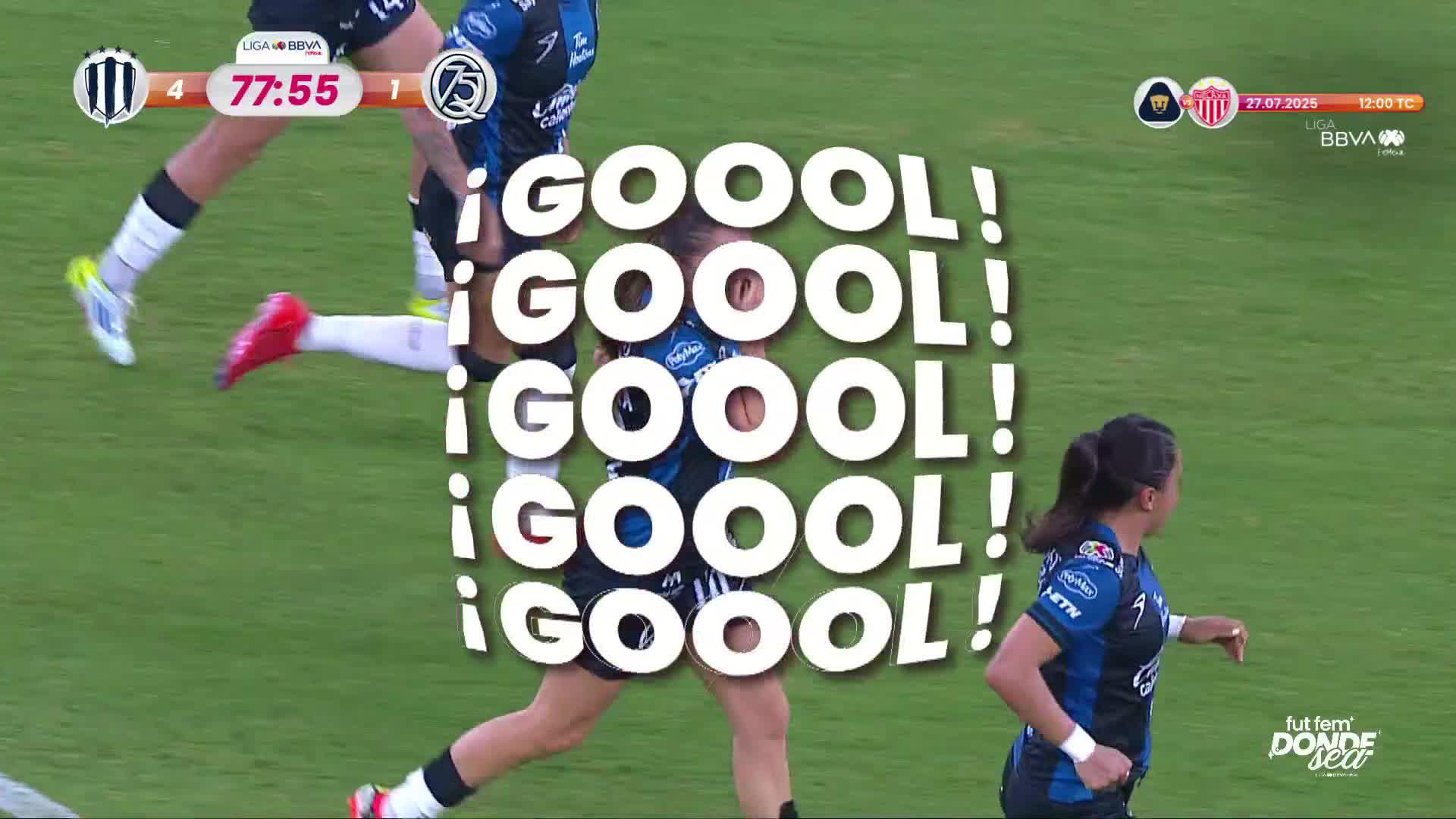 ¡GO_LA_ZO de @GallosFemenil! 🔥Alexa Herrera marca desde fuera del área grande.  🐓#FutFemDondeSea #LigaBBVAMXFemenil