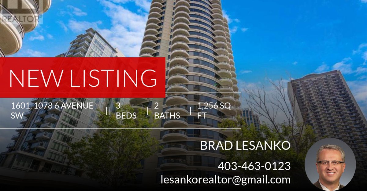 lesankorealtor's tweet photo. 📍 New Listing 📍 Take a look at this fantastic new property that just hit the market located at 1601, 1078 6 Avenue Sw in Calgary. Reach out here or at 403-463-0123 for more information https://t.co/tVhVxfZ9Ts https://t.co/wI6rttsdmC