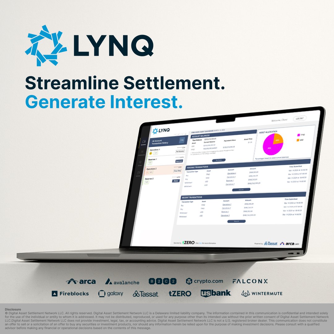 sagaciousfwesh's tweet image. First real-time interest-bearing settlement is on Avalanche
@Lynq_Network Officially Launches on @avax with First Real-Time, Interest-Bearing Settlement Transaction, marking a major milestone for institutional finance. The first successful transaction included the recording of…