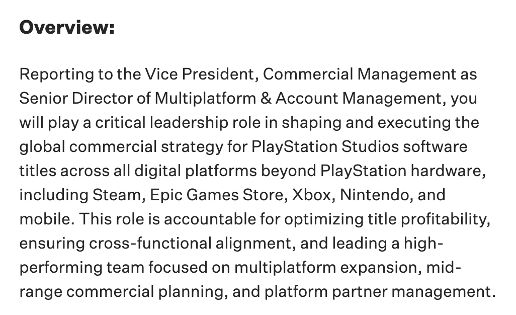 XboxSeriesDev's tweet photo. 🚨 ÚLTIMA HORA 🚨

Nuevas ofertas de empleo de PlayStation indican que buscan a alguien para ayudar a llevar los títulos de software de PlayStation Studios a todas las plataformas digitales, más allá del hardware de PlayStation, Inc.

Avise desde el 07 de Julio 😎🔥

#Playstation https://t.co/XNYxubjIiv