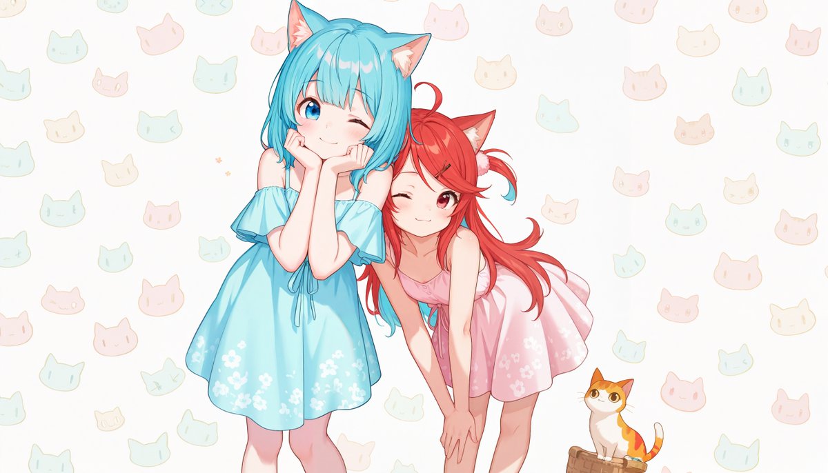 itom0717's tweet image. #AIイラスト #ネコ耳
2人までは、まともに生成できますが、3人以上は成功率低いです
ComfyUIのマスク処理で右側と左側にそれぞれ指定するプロンプトを制限して生成