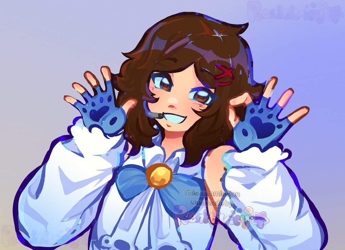 Renitivitys's tweet image. Bust-up lined Comm for @mahoumuse! Thank you for commissioning me!!