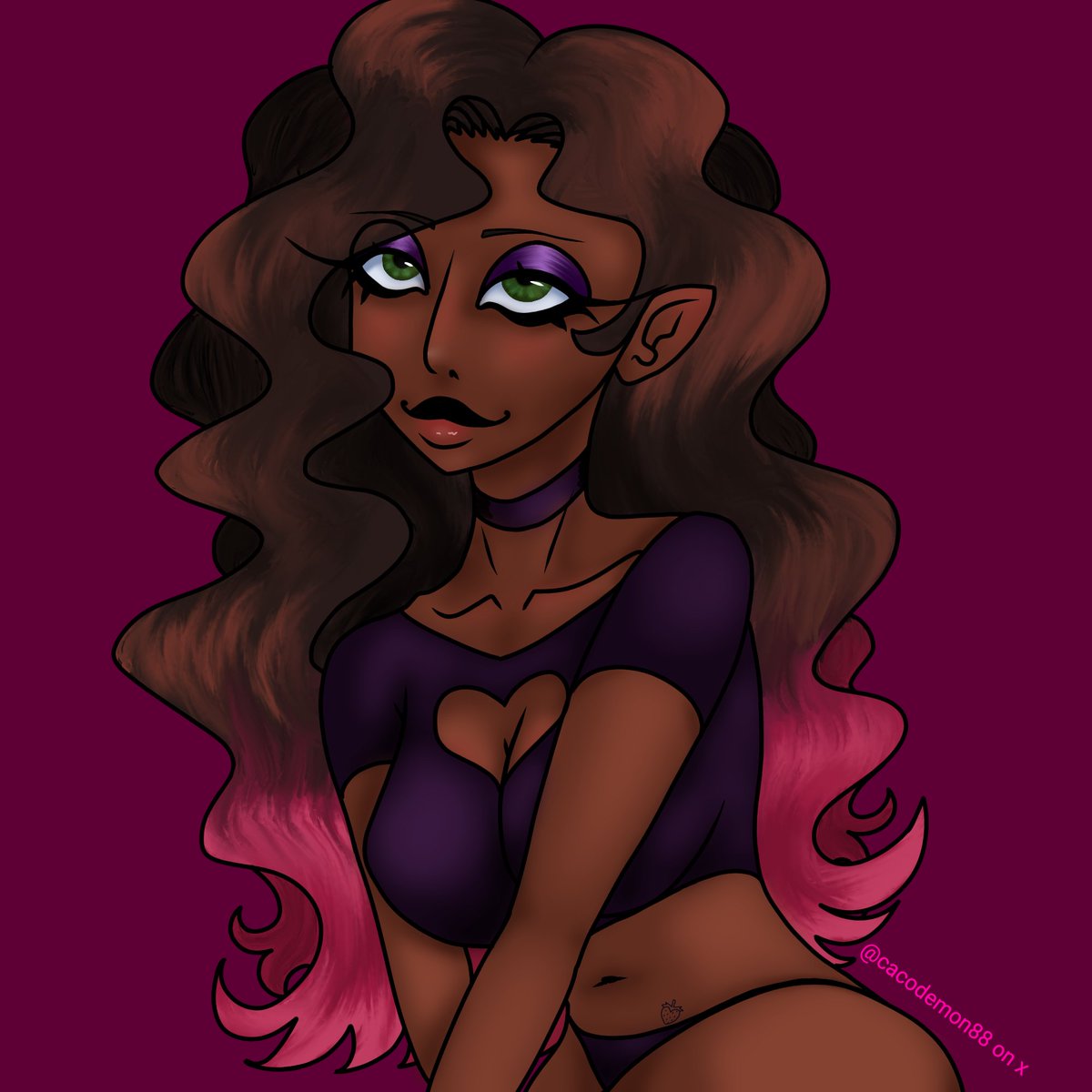 cacodemon88's tweet image. OC Rachelle. she is a succubus and completely oblivious to the fact that thomas constantly tries to kill her :-)