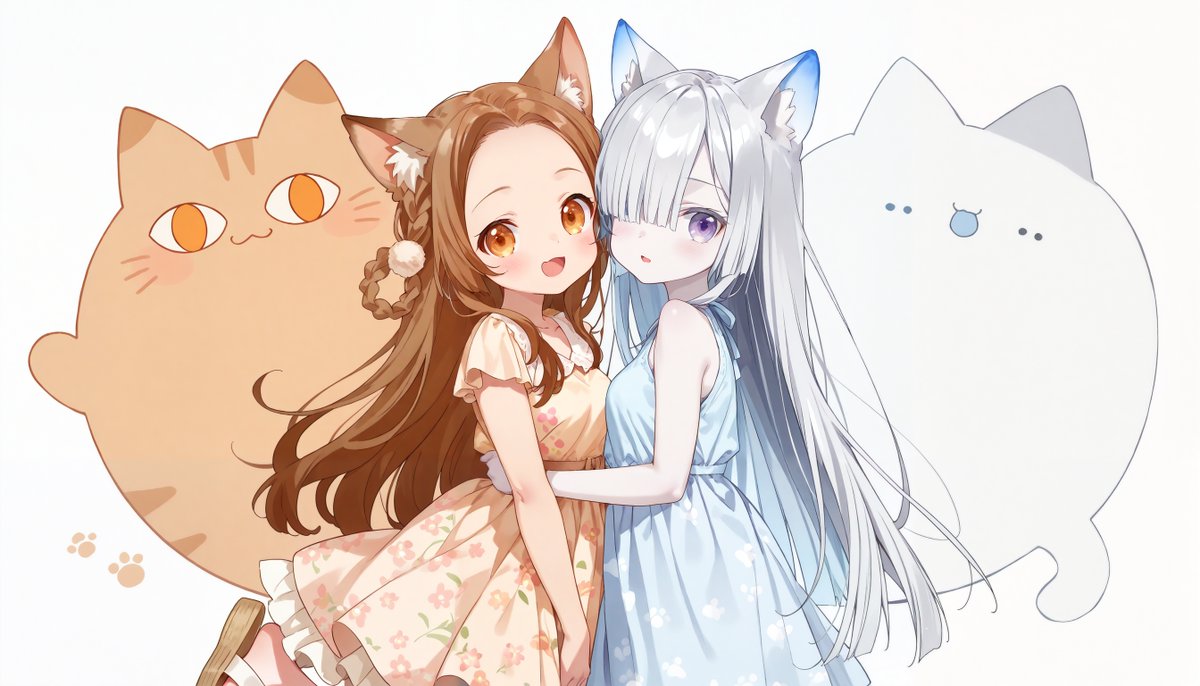 itom0717's tweet image. #AIイラスト #ネコ耳
2人までは、まともに生成できますが、3人以上は成功率低いです
ComfyUIのマスク処理で右側と左側にそれぞれ指定するプロンプトを制限して生成