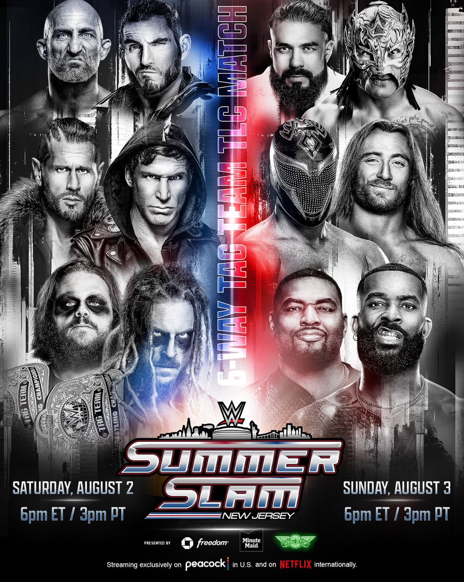OFFICIAL: TLC Match for the Tag Team Titles at SummerSlam next weekend.