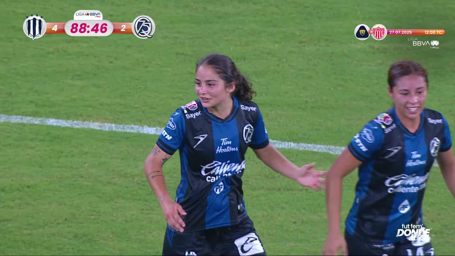 ¡Goooooool de @GallosFemenil! 🔥Emily Flores hace el segundo para las visitantes. 🐓#FutFemDondeSea #LigaBBVAMXFemenil