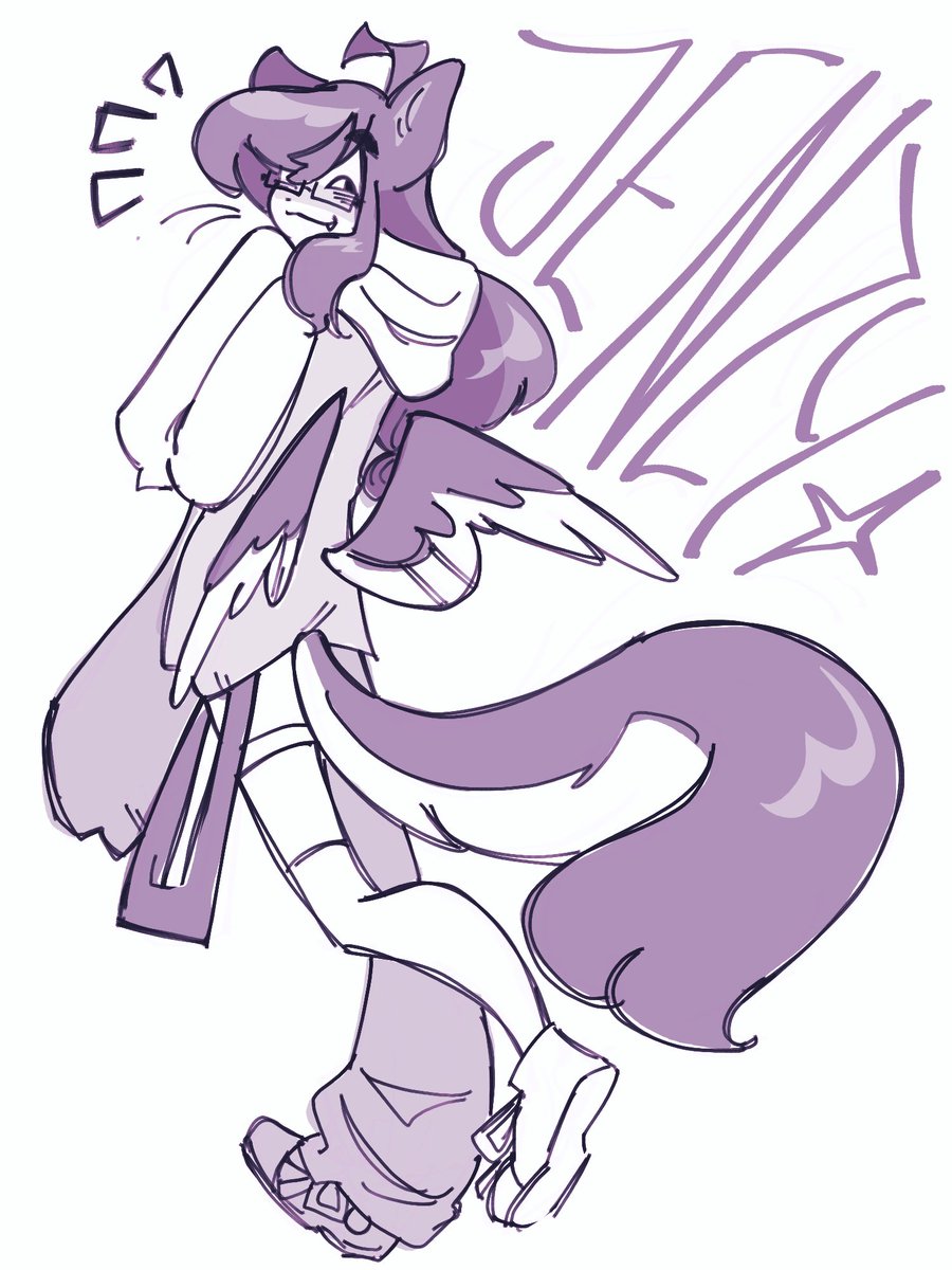 aspamforaspam's tweet image. warm up drawing for.,,. i would say artfight but i lowk still dont feel like it Dx
weird ass cat girl, shes based off the sonas i made when i was 12 🤨