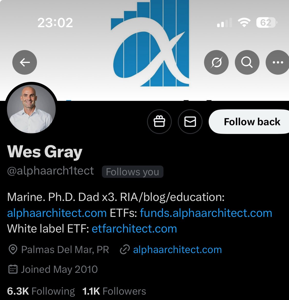 olsonplanner's tweet image. Hey finance friends -
Please block and report this imposter account on behalf of @alphaarchitect
Handle has a 1 in place of the “i”