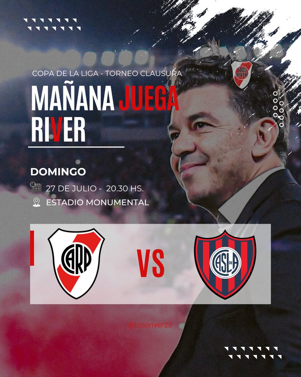 MAÑANA JUEGA #RIVER ⚪️🔴⚪️