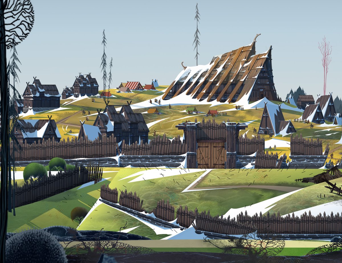 BannerSaga's tweet image. The town of Lundar
