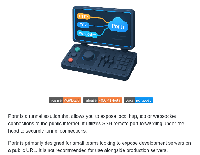 tom_doerr's tweet photo. open source tool to share local servers online https://t.co/KSiOPtgbPy