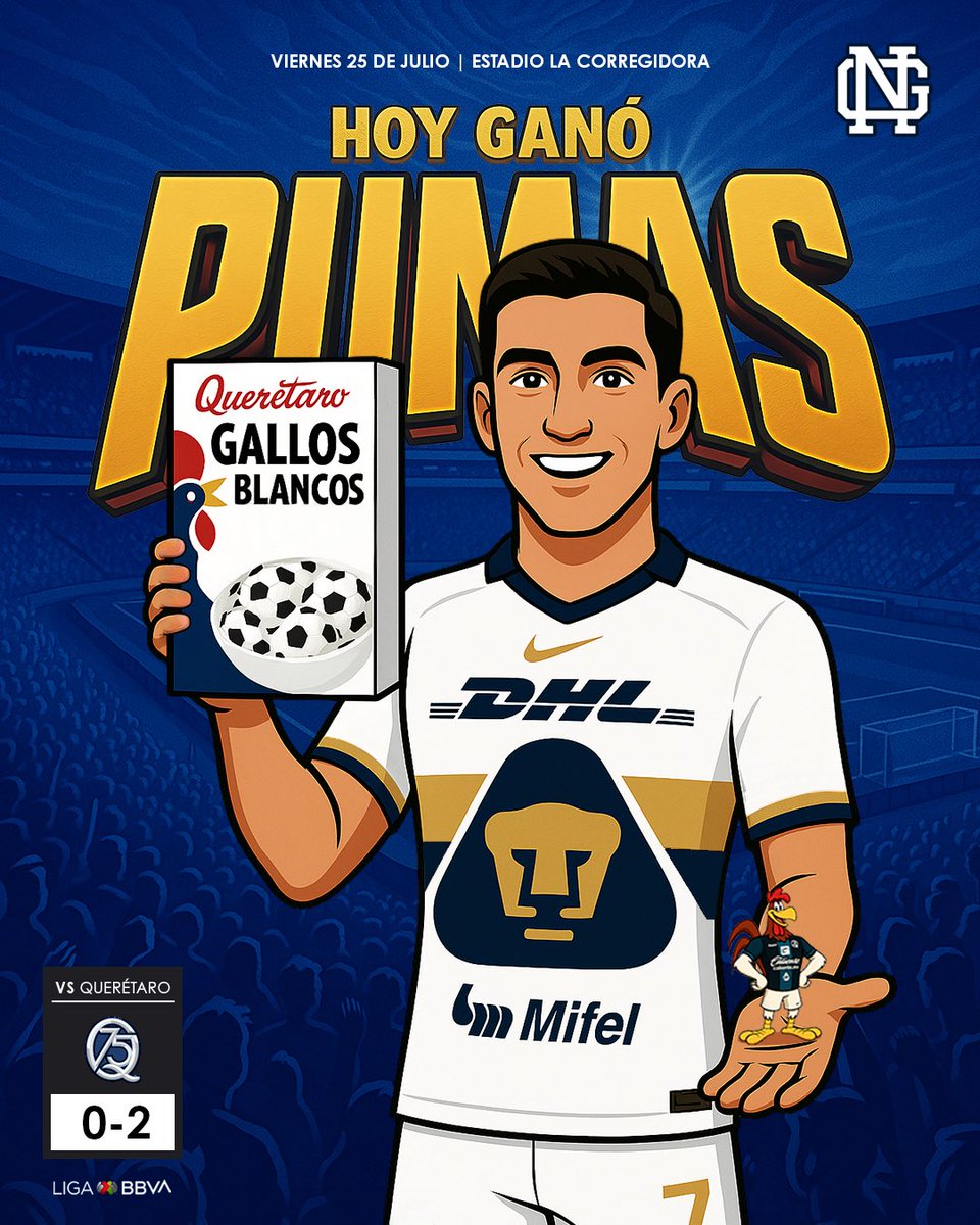 NotiGoya's tweet image. ¡Los primeros 3 del torneo están en el plato!
¡HOY GANÓ PUMAS! ➕3️⃣