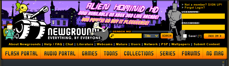 newgroundspics's tweet image. Alien Hominid HD Banner (2007)