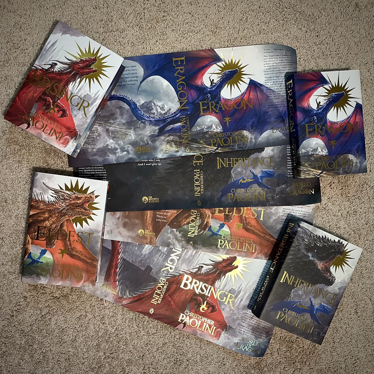 the_book_hermit's tweet image. So I received a second set of the Inheritance Cycle dust jackets?
100% getting these signed by @jeffbrown67 and then getting them custom framed for my office. 😂