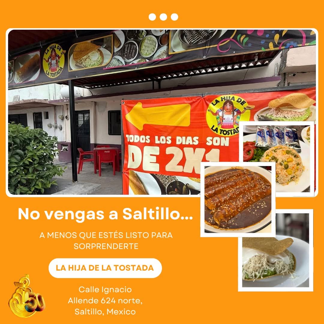 lafuentesalt's tweet image. ❌ No vengas a Saltillo… 

Si no estás listo para probar una tostada que rompe todas las reglas🔥🌮

En La Hija de la Tostada, el estilo Siberia se sirve con actitud, frescura y ese toque único que nadie más tiene. Aquí, cada bocado es una revolución en tu paladar😋

#nolohagas
