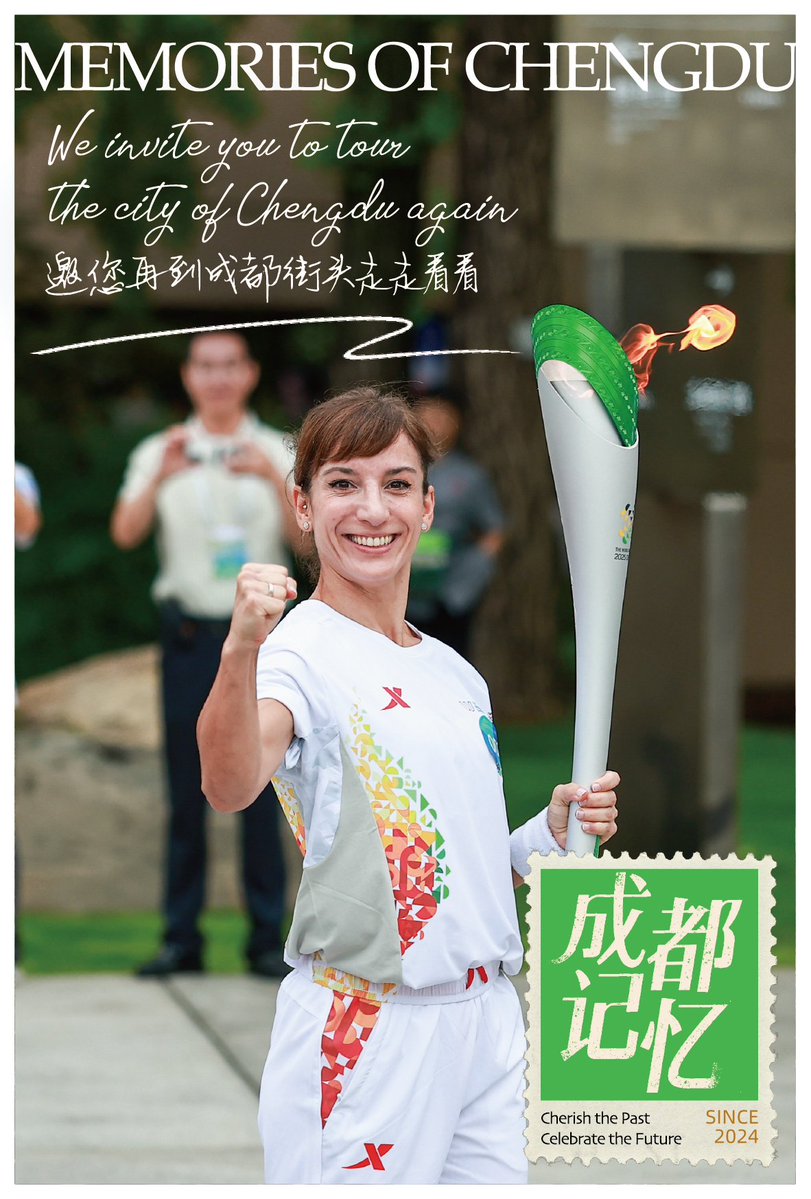Chengdu_China's tweet image. “No nervous!” 😄
Sandra Sánchez, Chair of the IWGA Athletes Committee, proudly carried the torch as the second torch bearer in the #TWG2025 torch relay today.
To her, this moment means more than just a run — it's a chance to share the spirit of sports and show the world how…