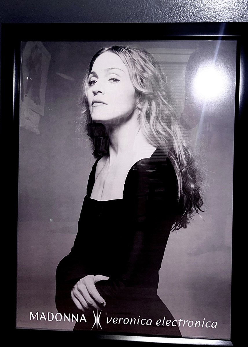 DerekPlease's tweet image. I’m a @Madonna Top Fan on Facebook now, and I will cherish this fact 🖼️
#VeronicaElectronica official poster shown here from Minneapolis’ official release event