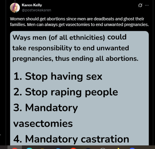 GreensonAlex's tweet image. Never seen any male say stuff as extreme as this.
#FeminismIsTheGenderKKK
#BanFeminismBeforeItBansYou