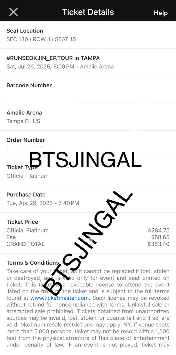 btsjingal's tweet image. Helping a friend
‼️WTS‼️
#RUNSEOKJIN_epTOUR_TAMPA
Tampa Amalie Arena
Day 1 July 26, 2025
1 ticket
Official Platinum
Sec 130, Row J, Seat 15
Selling below face value
Paid $353.40
Selling $300
Accept Paypal
If interested, please message me
Thank you!