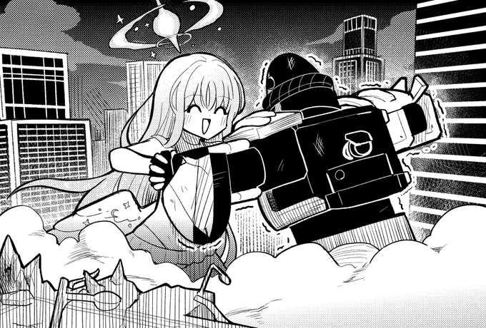 これは生身で巨大ロボを捻り倒すミカの絵 