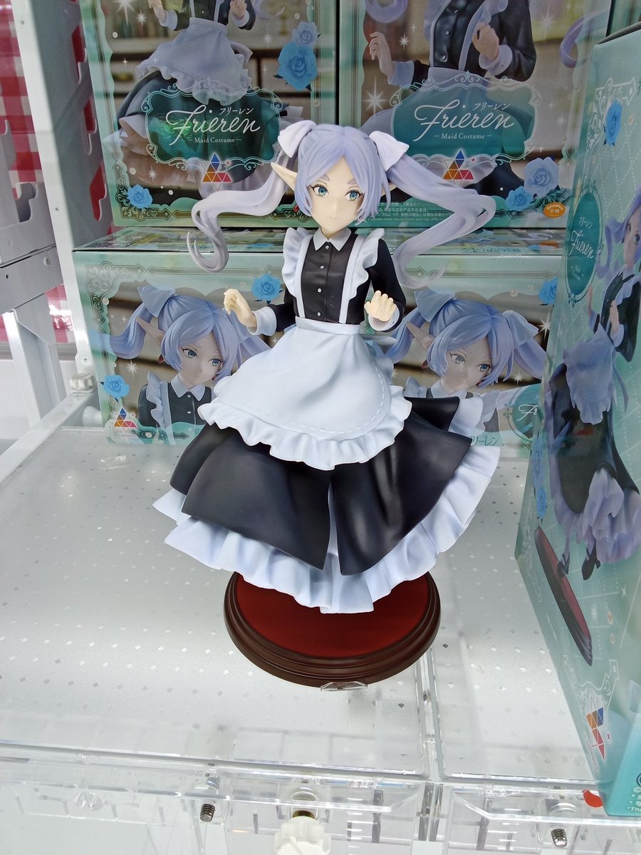 r1_hamamatu's tweet image. 【#ラウワン浜松 アミューズメント情報】
#葬送のフリーレン から #フリーレン のフィギュアが登場しました!!😻
メイド服を纏ったこちらのフィギュア、とても可愛くてオススメです!☝️
ラウンドワン浜松でぜひゲットしてくださいね!
#ラウンドワン