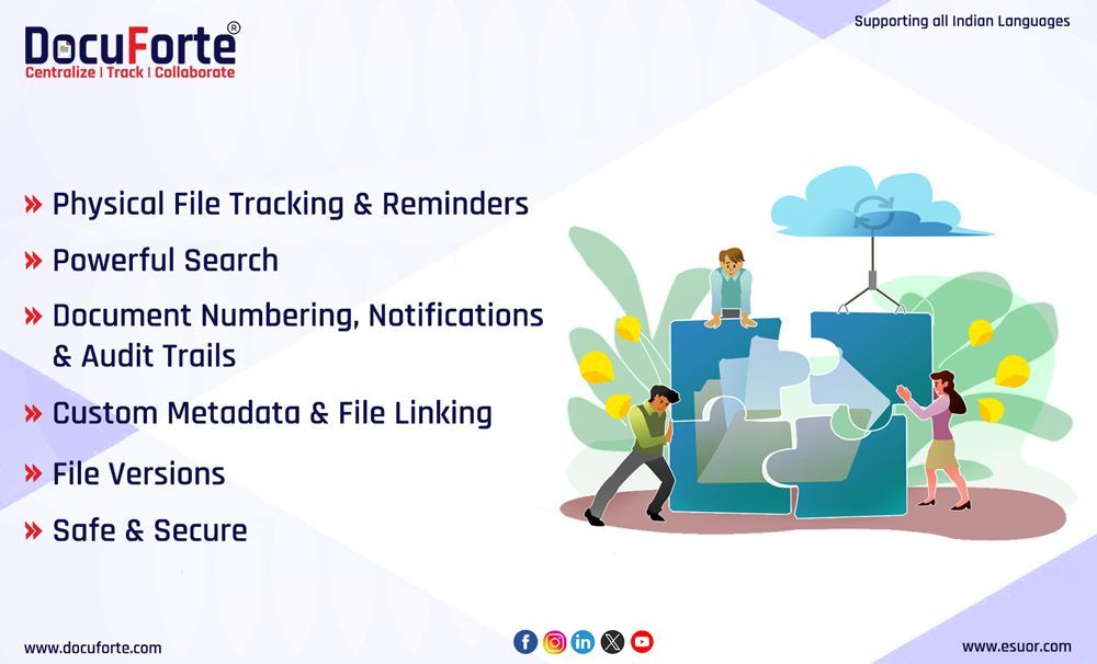 ESUOR10's tweet image. Great systems are built piece by piece — together. DocuForte connects your teams, syncs your files and streamlines collaboration — all in the cloud. ☁️
#DocuForte #Esuor #CloudDMS #DigitalIndia #Teamwork #Bharat #SmartWorkflows