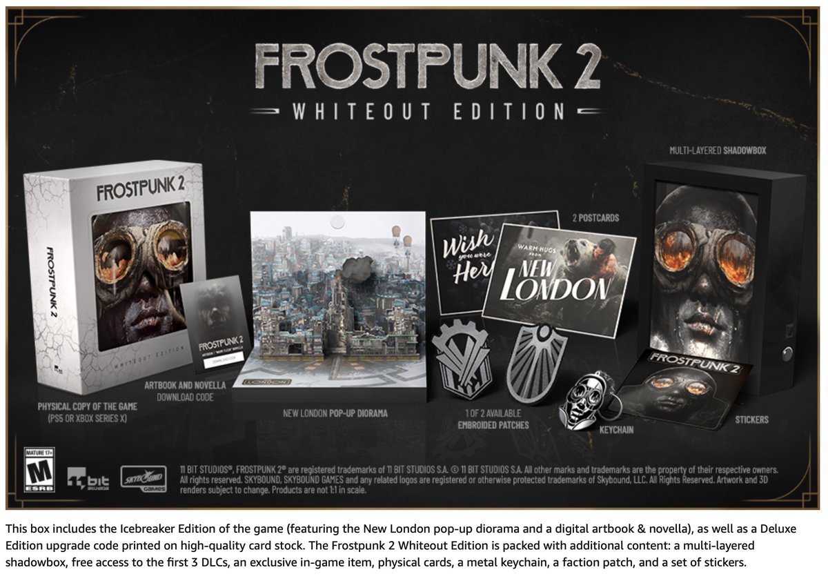 LeBlorstOfTimes's tweet image. Frostpunk 2: Whiteout Edition (PS5 / Xbox) is up for preorder at Amazon. Here&apos;s what&apos;s inside.

amzn.to/4l1wWVx #ad