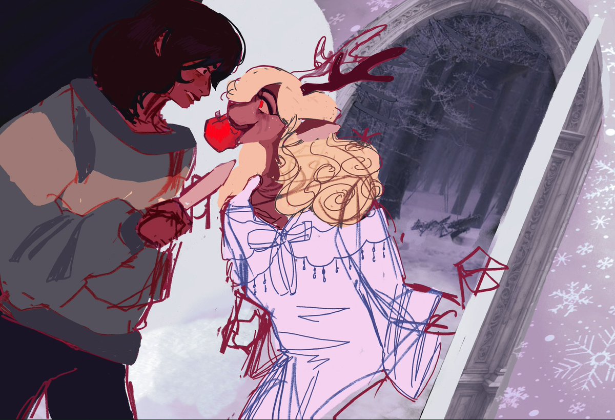 rozeKatalina's tweet image. WIP of all WIPs (I got bored halfway, never going to finish this </3) #kriselle #deltarune