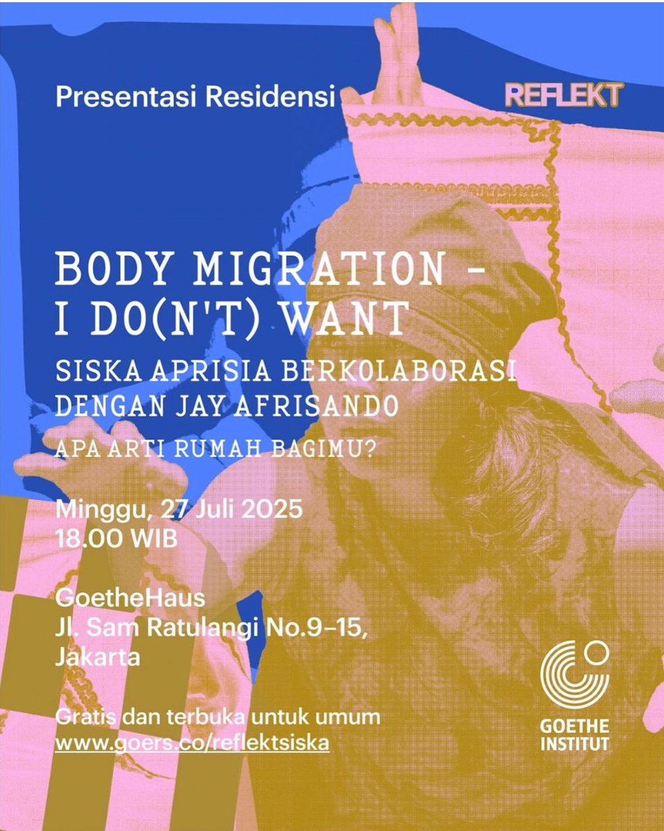 Teman2 di Jakarta, klo besok belum ada acara, yuk merapat ke Goethehaus buat nonton pertunjukan tari ini. 

Minggu, 27 Juli, 18:00.
Jl Sam Ratulangi No 9-15, Jkt
Gratis

Bisa registrasi dulu atau dtg langsung. 

PS: ada mushola jg di lokasi klo mau maghriban dulu sblm nonton. 😉