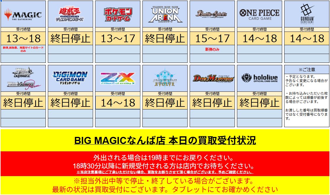 BM_NAMBA's tweet image. 【7/26(土)】  
本日受付している買取は以下の通りです。           
#BMなんば買取