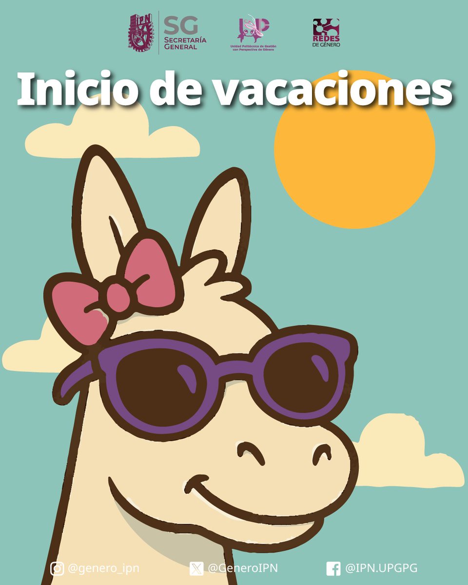 GeneroIPN's tweet photo. La #UPGPGP les desea un gran inicio de vacaciones a toda nuestra #ComunidadPolitécnica. 
Les deseamos que el descanso sea reparador para que el resto del 2025 sigamos poniendo como siempre la tecnica al servicio de la patria. https://t.co/9wSanVbE7A