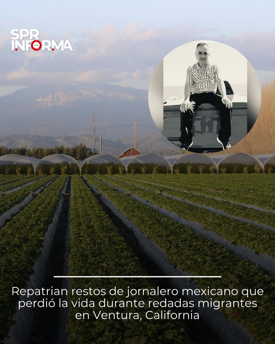 SPRInforma's tweet image. #Internacional
Jefe de la Unidad para América del Norte de la @SRE_mx, @r_velascoa, informó que los restos de Jaime Alanís, trabajador mexicano que falleció tras los operativos migratorios realizados el pasado 10 de julio en el condado de #Ventura, #California, salieron de #EEUU…