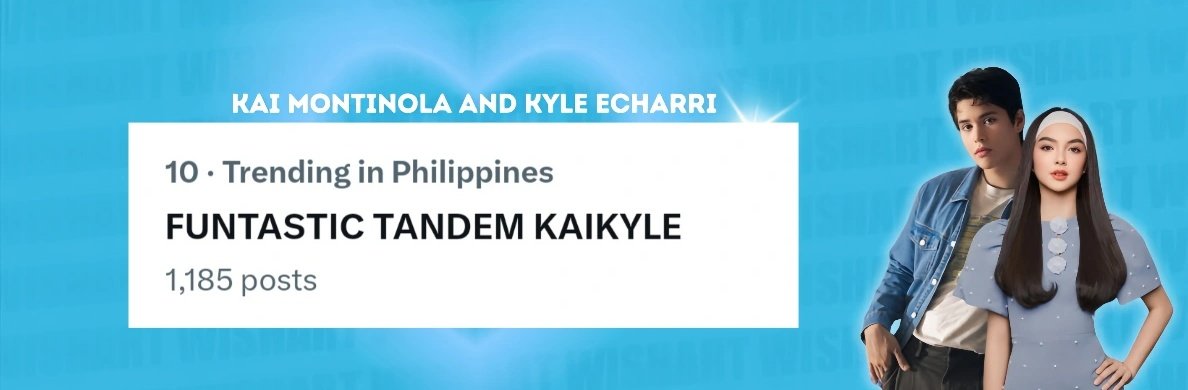 TeamKaiKyleOFC's tweet image. Ayan na! We made it to the top ten, Wisharts. We are now trending at number ten nationwide and it’s all thanks to your love and support. Let’s keep the momentum going by engaging, posting, and pouring all our excitement into this tagline party.
FUNTASTIC TANDEM KAIKYLE