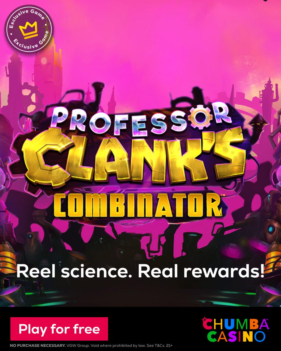 Introducing Professor Clank’s Combinator, the steampunk slot game you've been waiting for! ⚙️

In this game winning symbols are kept and morphed, boosted to new symbols which create 🔥even better wins🔥 until there are no more winning combinations left 😍👏

Look out for Bonus
