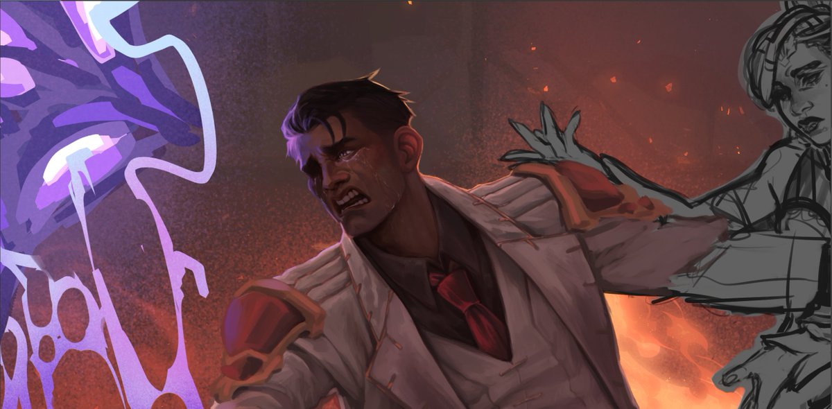 AloeVieraB's tweet image. Using my artistic abilities for this piece makes me feel like one of the scientists at Jurassic Park, questioning if I'm making the world a better place or not...
#arcane #arcaneart #arcanefanart #jayvik #jayvikart #jayvikfanart #WIP #digitalpainting #humanart #fuckAI