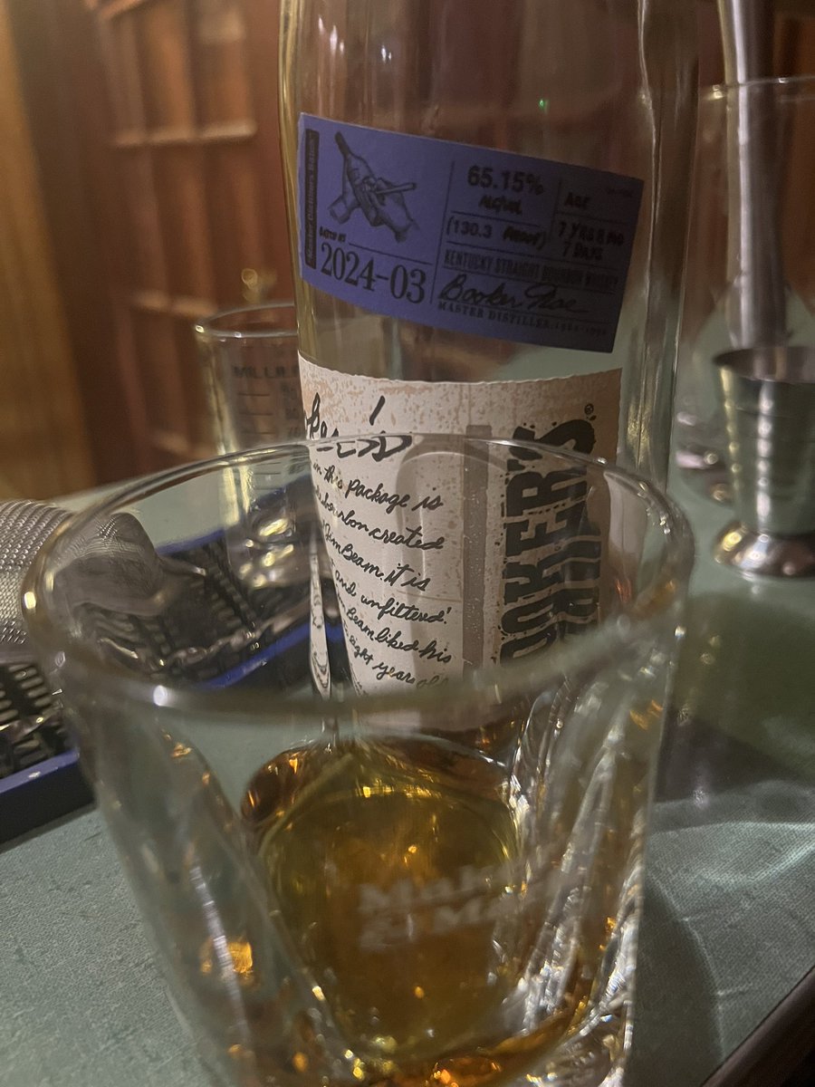 Dirty_Harambe's tweet image. One of my favorite Bourbon bottles is Booker's. 130.3 proof on this particular bottle is not for the faint of heart, and mixing it with anything turns the drink into a disgusting mess. But it has an excellent flavor profile, and is an excellent find.