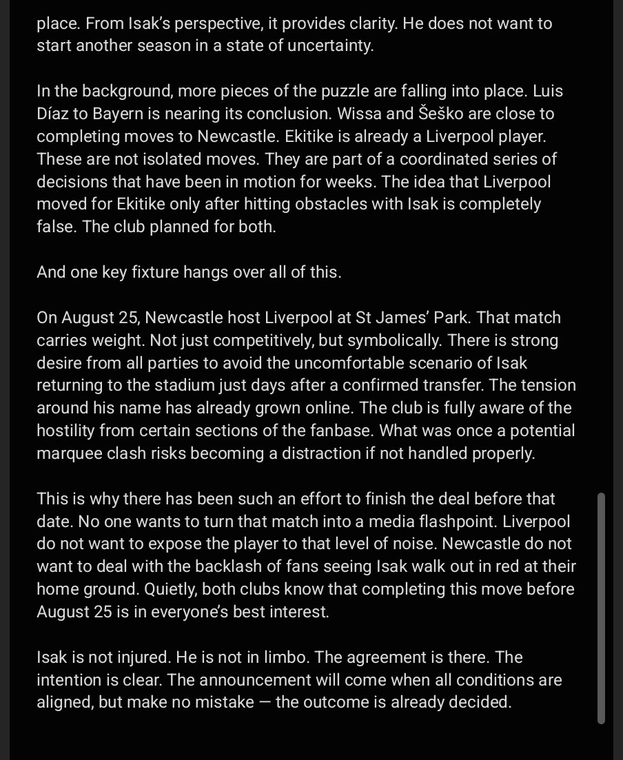 MagpieXtra's tweet image. My response to many messages I have recieved by many Liverpool fans in the last hours regarding Alexander Isak's reported thigh injury that left him out of #NUFC pre-season tour in Singapore.