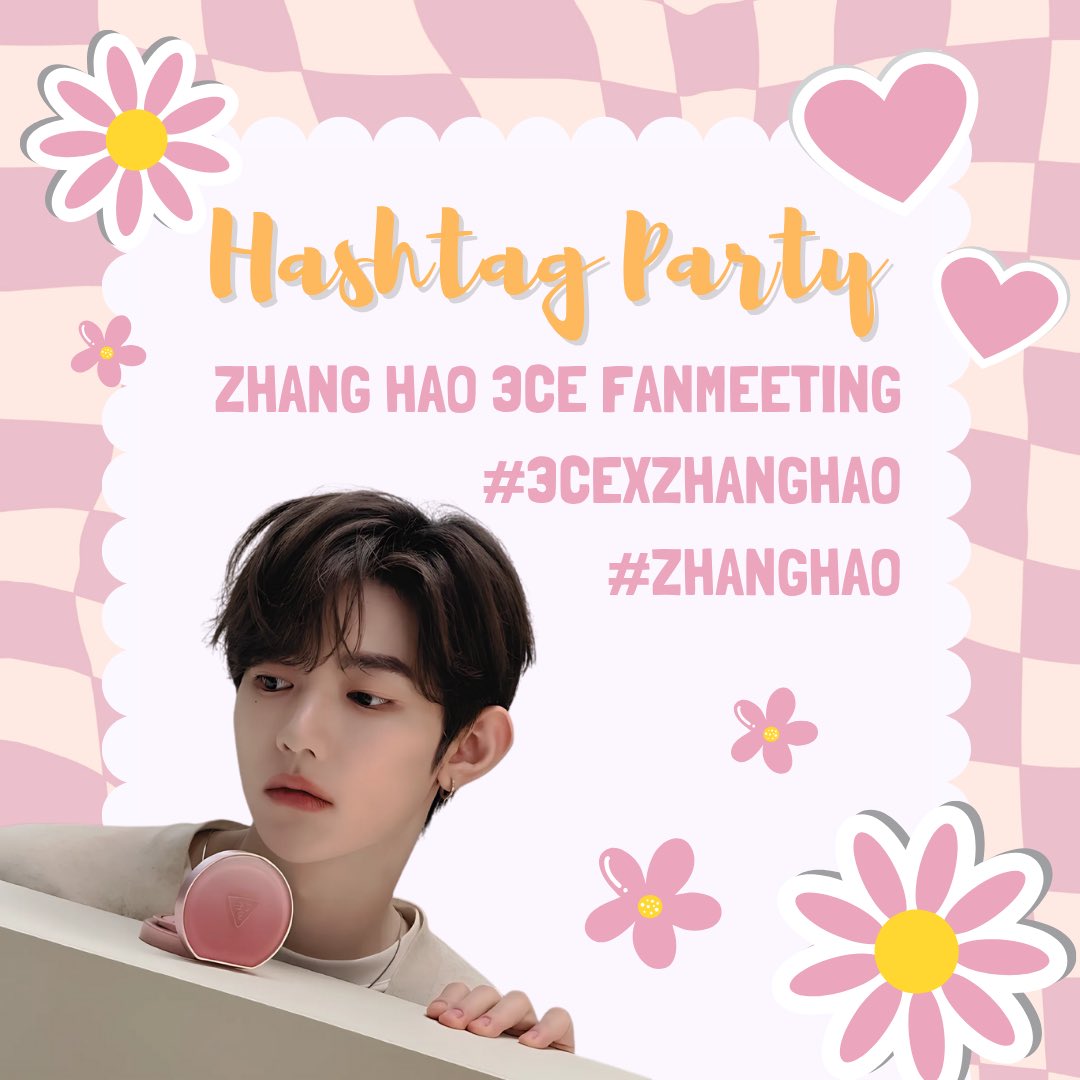 ZHVNVOTINGTEAM's tweet image. ✨ We all know Zhang Hao + 3CE is the cutest combo ever! Can’t wait for the 3CE fanmeeting with Zhang Hao. Hope to see you there! 😊
Let's join our hashtag party~
ZHANG HAO 3CE FANMEETING
#3CExZHANGHAO
#ZHANGHAO