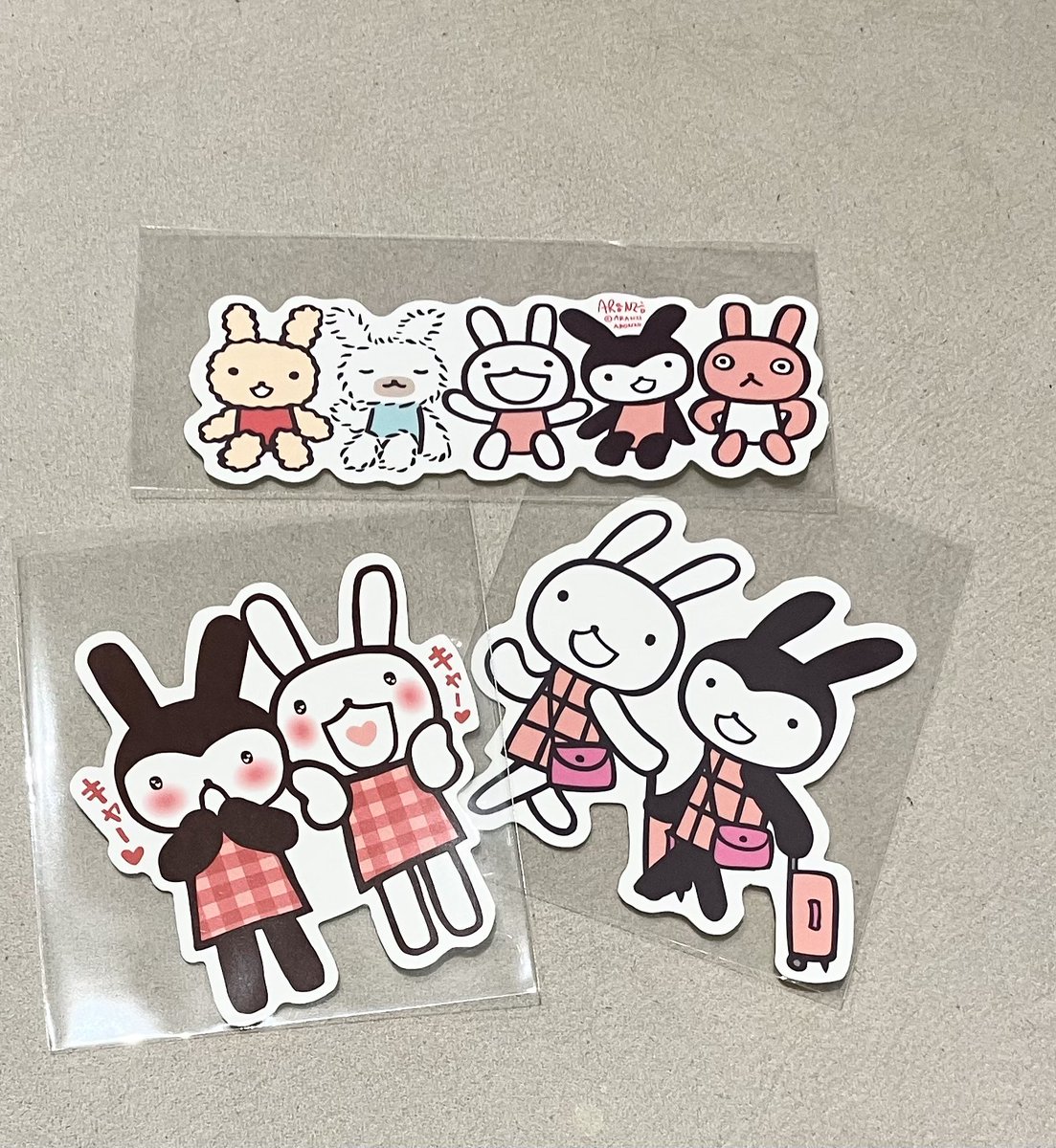 ソラマチのアランジアロンゾでステッカー購入🐰このうさぎが好き♡1枚132円♡