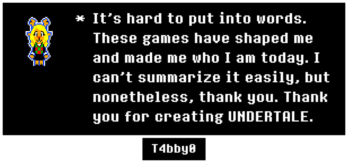 t4bby0's tweet photo. It's not letting me submit it just yet but, this was my submission.
#UNDERTALE #DELTARUNE #TobyFox #TrickyTony https://t.co/YbhBCem4iq