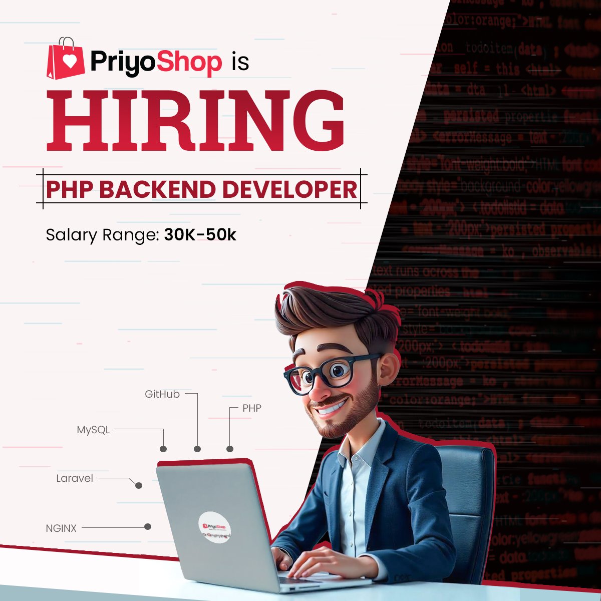 PHP Backend Developer wanted at ChutneyAds!

We need a top-notch PHP developer to enhance our website's functionality and performance.

#PriyoShop #ChutneyAds #PHP #PHPDeveloper #B2BMarketplace #EmbeddedFiance #Bangladesh